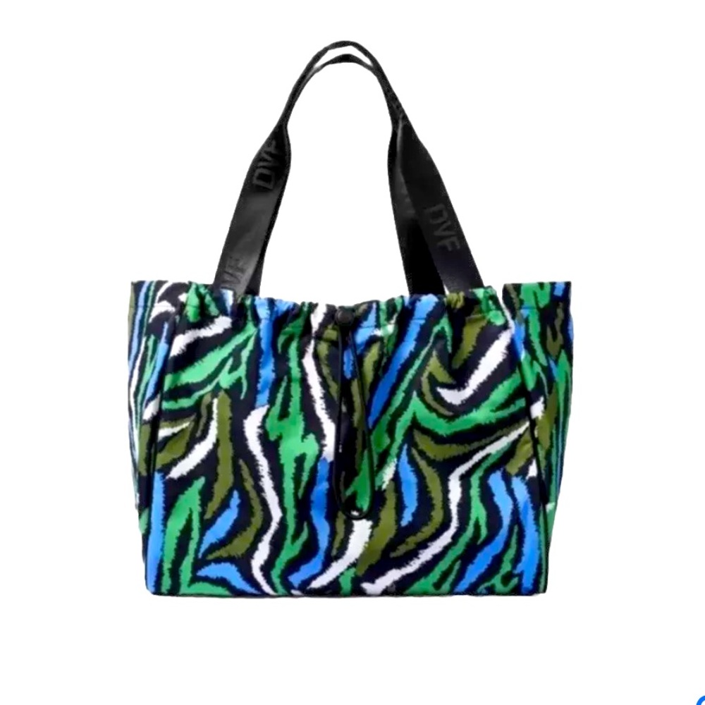NEW Diane Von Furstenberg x Target Disco Zebra Green/Black Tote Bag DVF